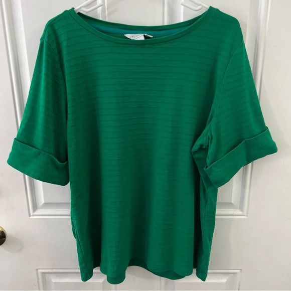 Liz Claiborne green striped blouse top women’s XXL 2X - Picture 1 of 7